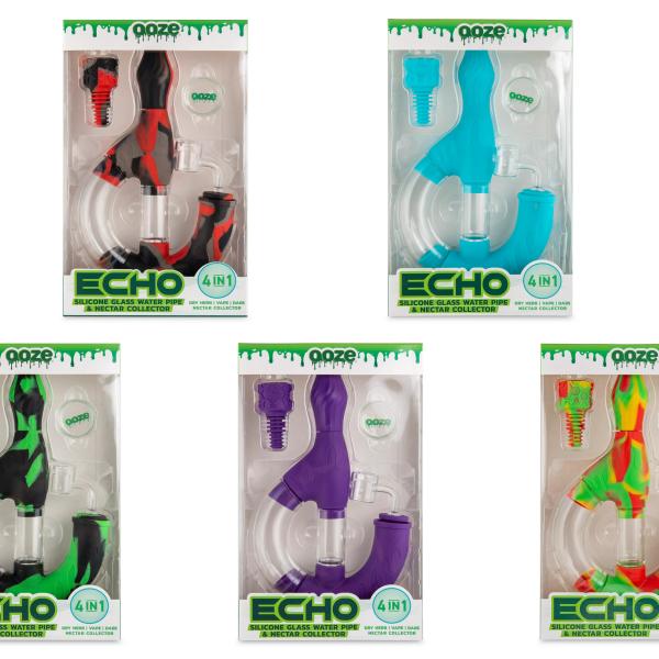 Ooze Echo Silicone & Glass Water Pipe