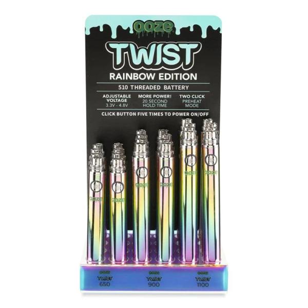 Ooze Twist Battery Rainbow Edition 510 Threaded 24ct